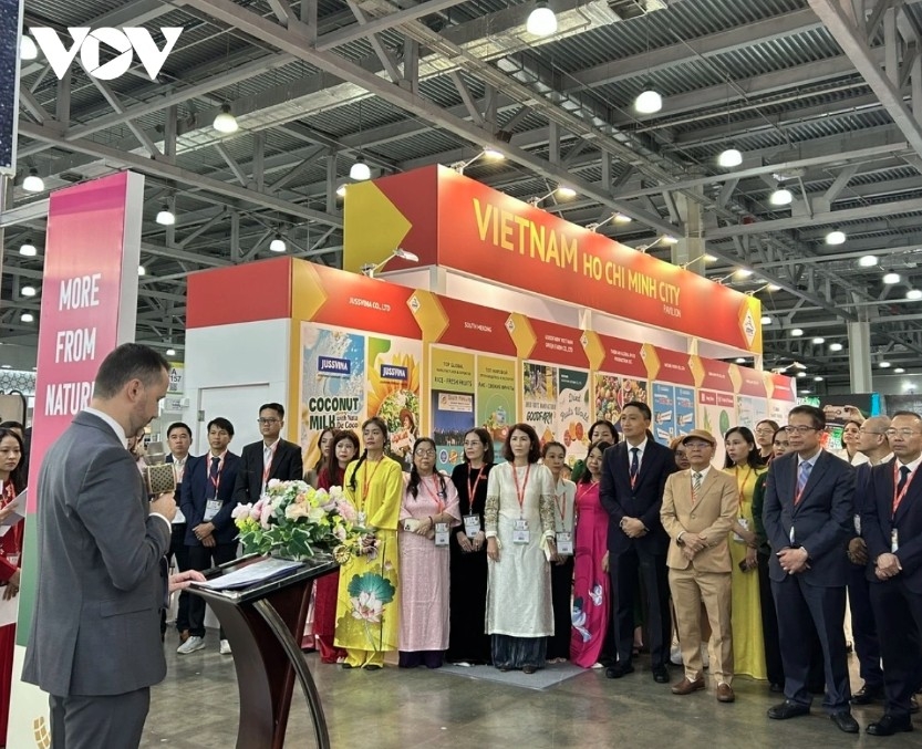 Director of WorldFood Moscow Exhibition Alexandr Ezhov speaks at the launch ceremony of the Vietnam Pavilion