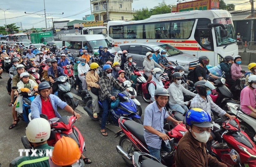 People commute in Ho Chi Minh City.