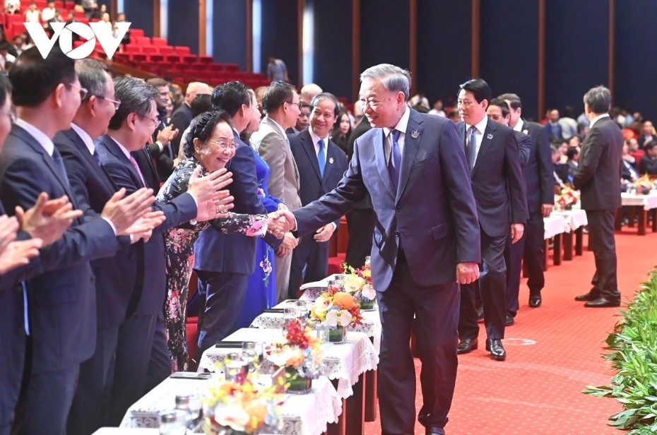 Party Chief To Lam and current and former Party and State leaders attend the 80th anniversary of the education sector