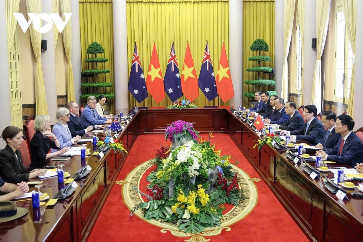 Vietnamese President Luong Cuong and Australian Governor General Sam Mostyn hold talks on measures to strengthen the Comprehensive Strategic Partnership between the two countries