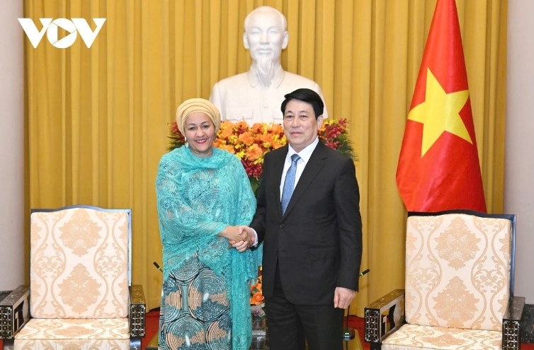 President Luong Cuong and UN Deputy Secretary-General Amina Mohammed