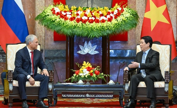 President Luong Cuong hostsvChairman of the Russian State Duma Vyacheslav Volodin (Photo:quochoi.vn)