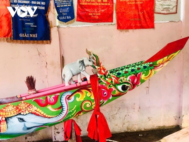 The white elephant mascot of Xeo Me pagoda, Vinh Phuoc award, Can Tho City (photo: VOV-Mekong Delta)