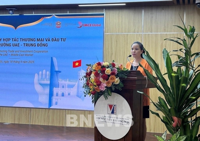 Nguyen Thi Thu Thuy, Deputy Director of the Centre for Trade and Investment Promotion under the Vietnam Trade Promotion Agency, speaks at the event. (Photo: VNA)