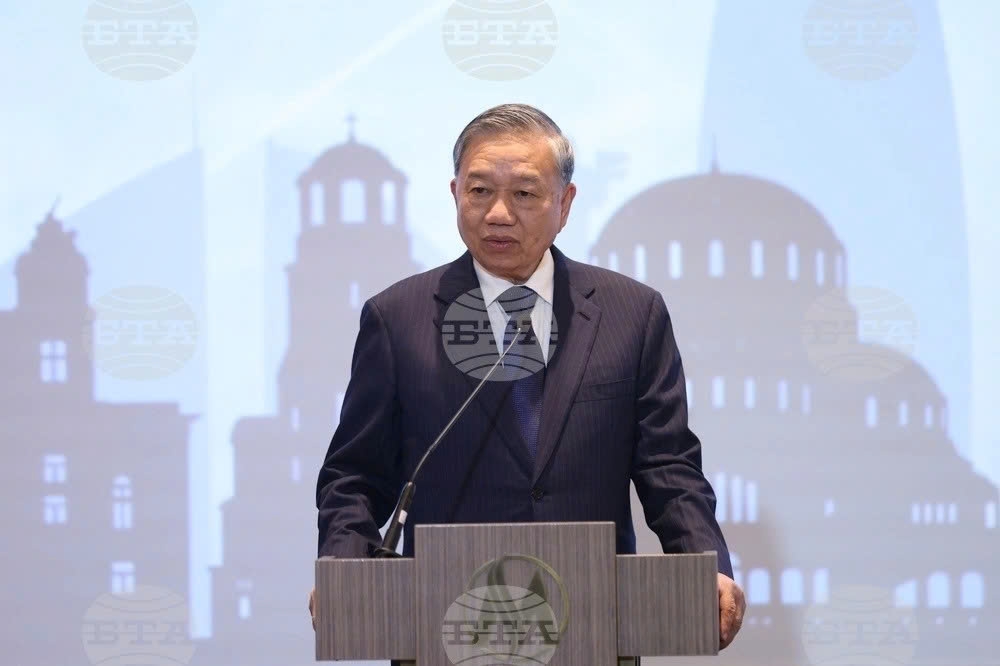 Vietnamese Party General Secretary To Lam speaks in Sofia during his official visit to Bulgaria from October 22-24 at the invitation of President Rumen Radev. (Photo: BTA)