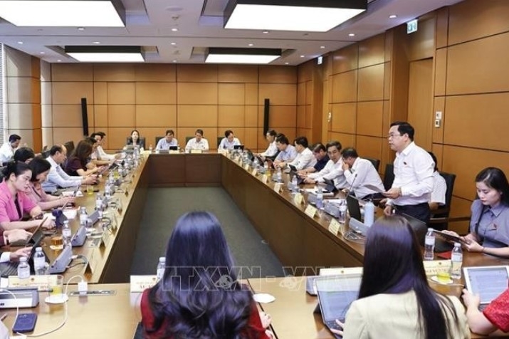 At a group discussion within the 10th session of the 15th National Assembly (Photo: VNA)