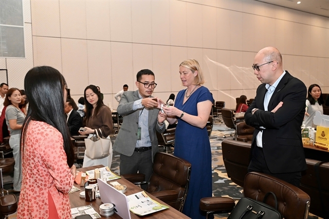Vietnamese and New Zealand businesses participate in a B2B direct connection session to seek business cooperation opportunities.— VNA/VNS Photo