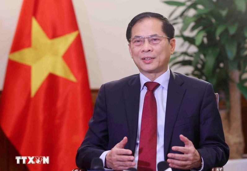 Deputy Prime Minister Bui Thanh Son serves as the chairperson of the steering committee for the Opening for the Signature of the United Nations Convention against Cybercrime (Hanoi Convention) and related events in Vietnam. (Photo: VNA)