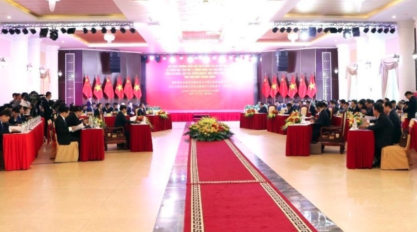 The meeting between Lai Chau and Yunnan officials in the Vietnamese province on October 29 (Photo: nhandan.vn)