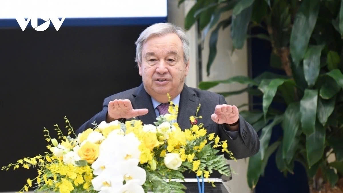 United Nations Secretary-General Antonio Guterres during a visit to Vietnam in October 2022