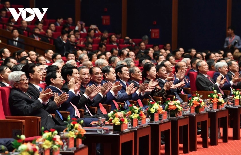 Current and former Party and State leaders, along with delegates, attend the first Congress of the Government Party Organisation