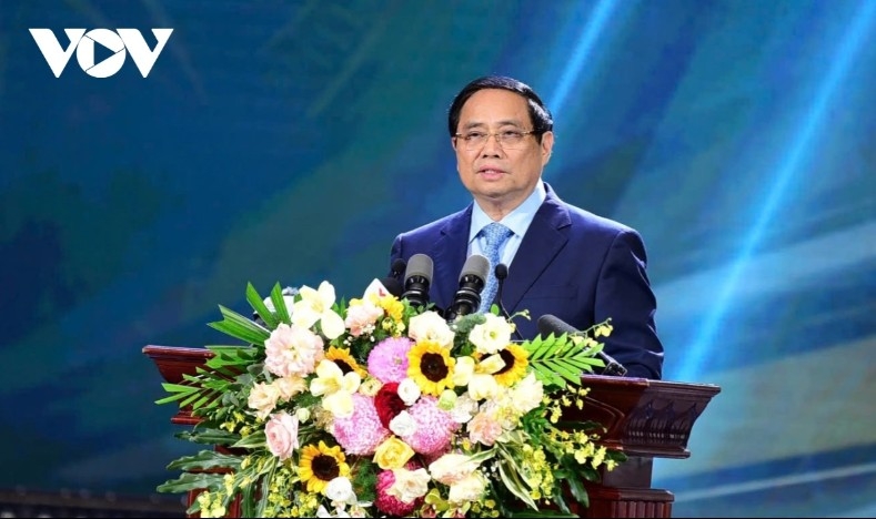 Prime Minister Pham Minh Chinh speaks at the 5th National Press Awards on combating corruption, wastefulness, and negative phenomena 2024-2025. The event is held by Standing Board of the Vietnam Fatherland Front Central Committee, in coordination with the Vietnam Journalists Association and Vietnam Television.
