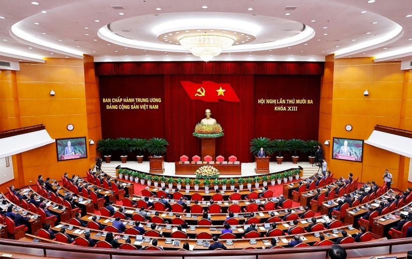 The 13th meeting of the 13th Party Central Committee closes on October 8, 2025. (Photo: VNA)