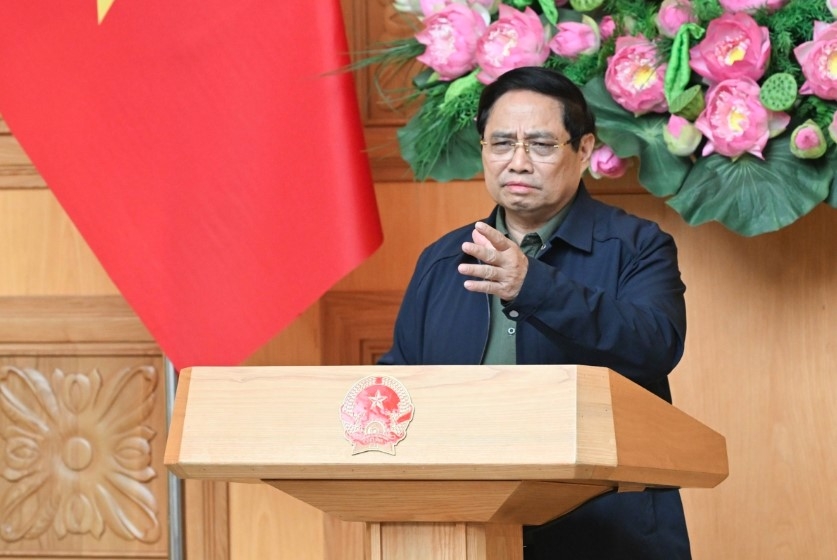 PM Pham Minh Chinh speaks at the meeting