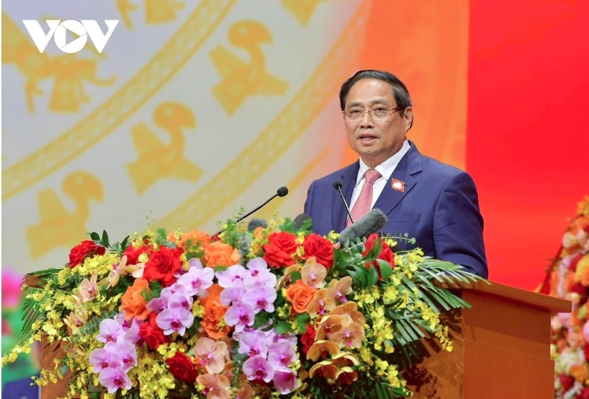 Prime Minister Pham Minh Chinh speaks at the Congress