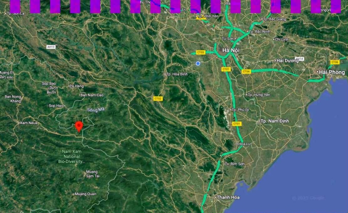 A 4.8-magnitude earthquake jolts Houaphan province, Laos, late on November 12, but people in Hanoi, Vietnam, feel tremors. (Photo: Gmap)