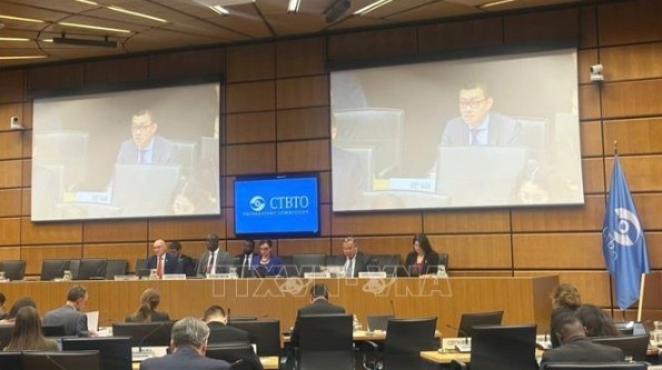 Ambassador Vu Le Thai Hoang affirms Vietnam’s strong support for the Comprehensive Nuclear-Test-Ban Treaty at the session (Photo: VNA)