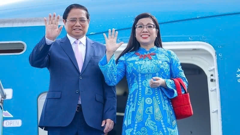 Vietnamese Prime Minister Pham Minh Chinh and his spouse