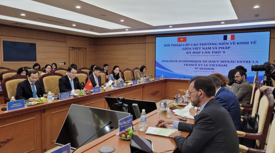 An overview of the Vietnam–France High-Level Economic Dialogue in Hanoi on November 6 (Photo: VNA)