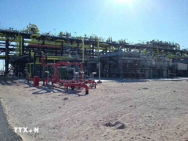 On December 11, 2015, the Vietnam–Algeria oil project produced its first oil at the Bir Seba field, nearly 800km south of Algiers, the capital of Algeria. (Photo: VNA)