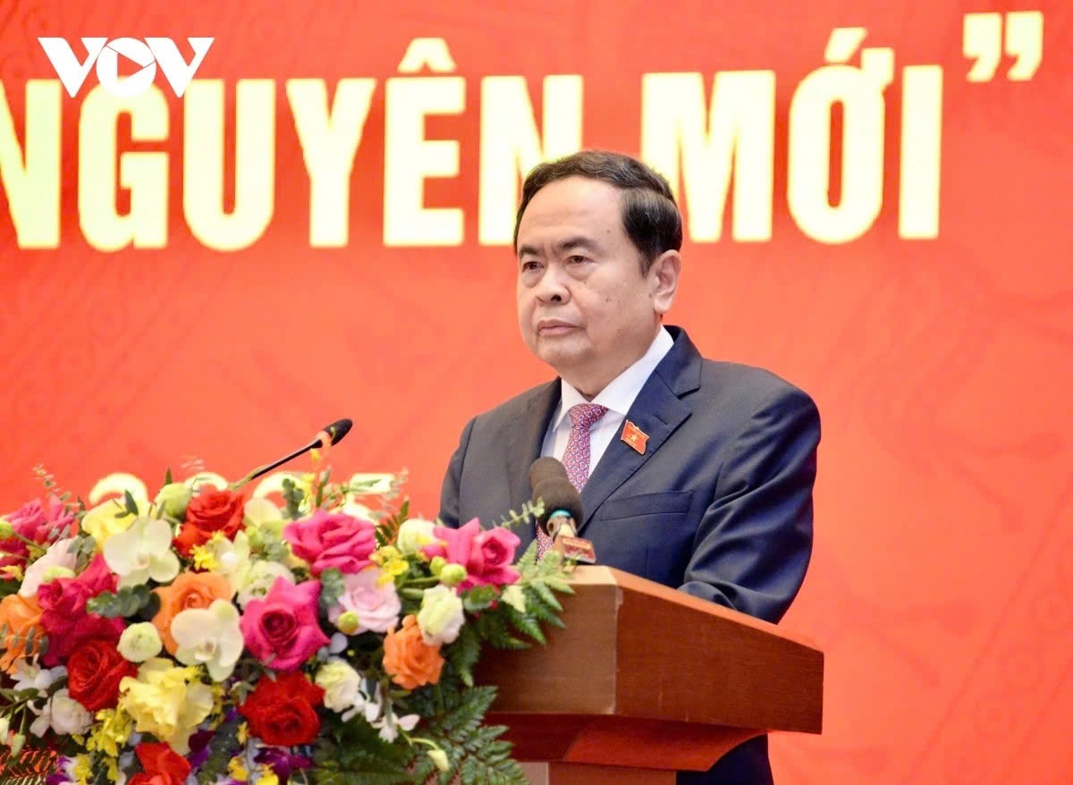 National Assembly Chairman Tran Thanh Man speaks at first lawmaking forum in Hanoi on November 22