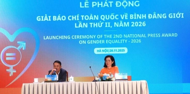 At the launch of the second National Press Award on Gender Equality.