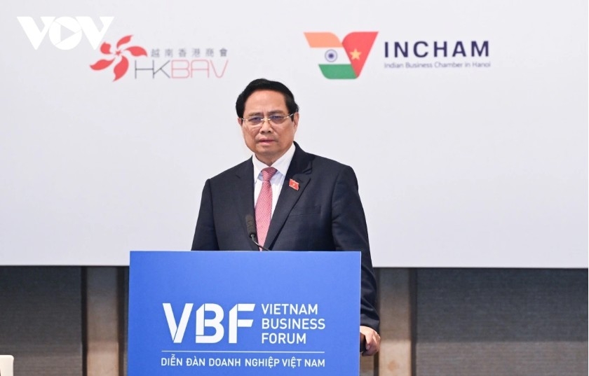 Prime Minister Pham Minh Chinh addresses the event