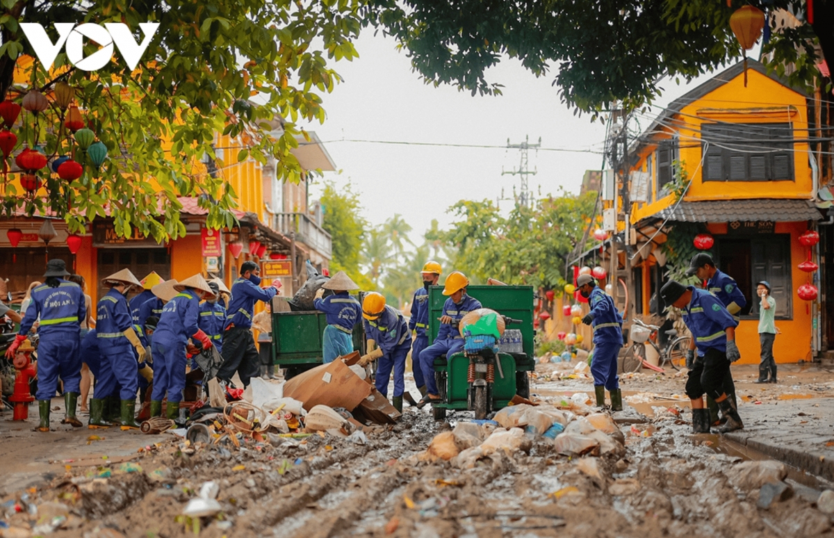 Streets blanketed in mud and debris