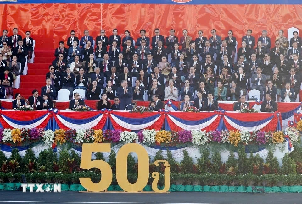On December 2 in Vientiane, General Secretary To Lam and his spouse attend the 50th anniversary celebration of the National Day of the Lao People’s Democratic Republic (December 2, 1975 – 2025) and the 105th anniversary of the birth of President Kaysone Phomvihane. (Photo: VNA)\