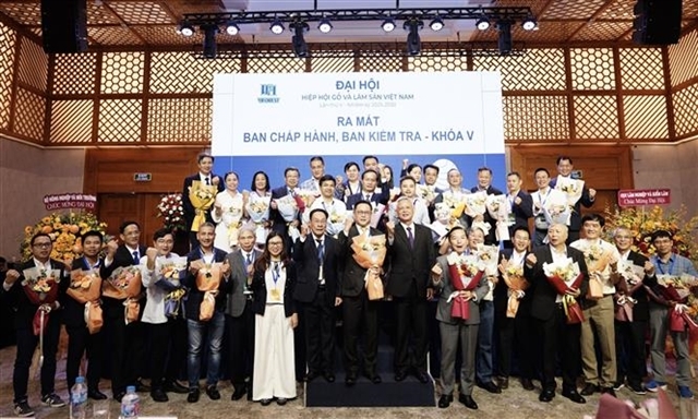 The Executive Committee of Viforest for the 2025–30 term is introduced at the congress. — VNA/VNS Photo Xuan Anh