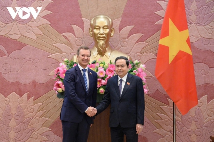  National Assembly Chairman Tran Thanh Man welcomes First Deputy Speaker of the Federation Council of Russia’s Federal Assembly A. V. Yatskin