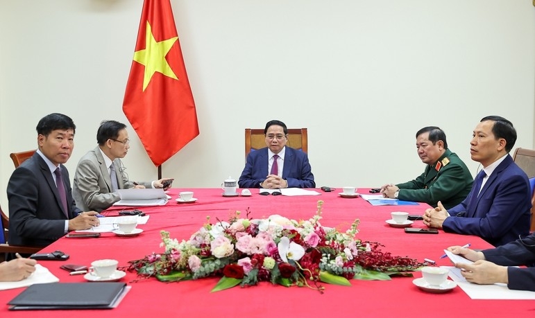 Vietnamese PM Pham Minh Chinh  hold a phone conversation with his Malaysian counterpart
Anwar Ibrahim  (Photo: VGP)