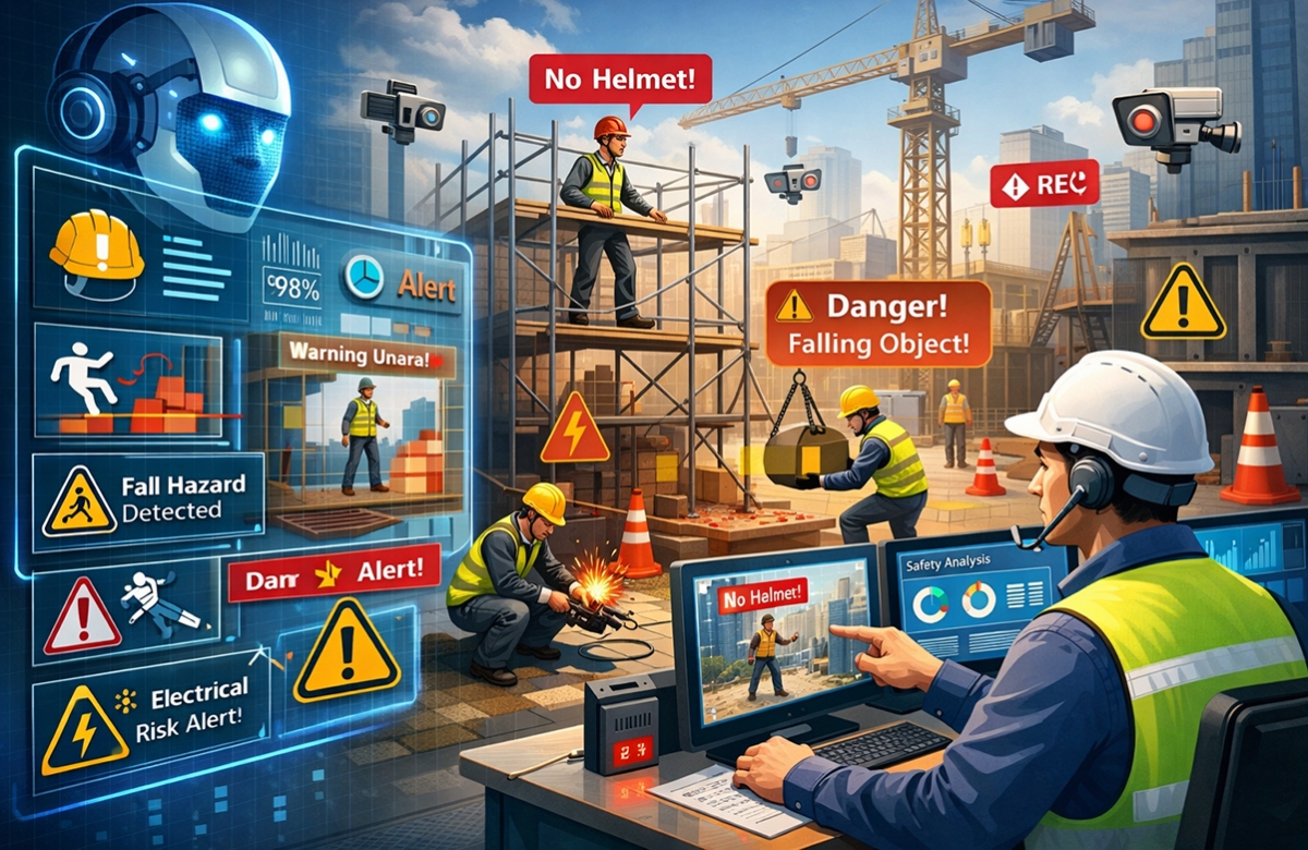 Artificial intelligence, big data and digital platforms can help shift workplace safety from reactive accident response to proactive risk prevention, experts say. (AI photo)