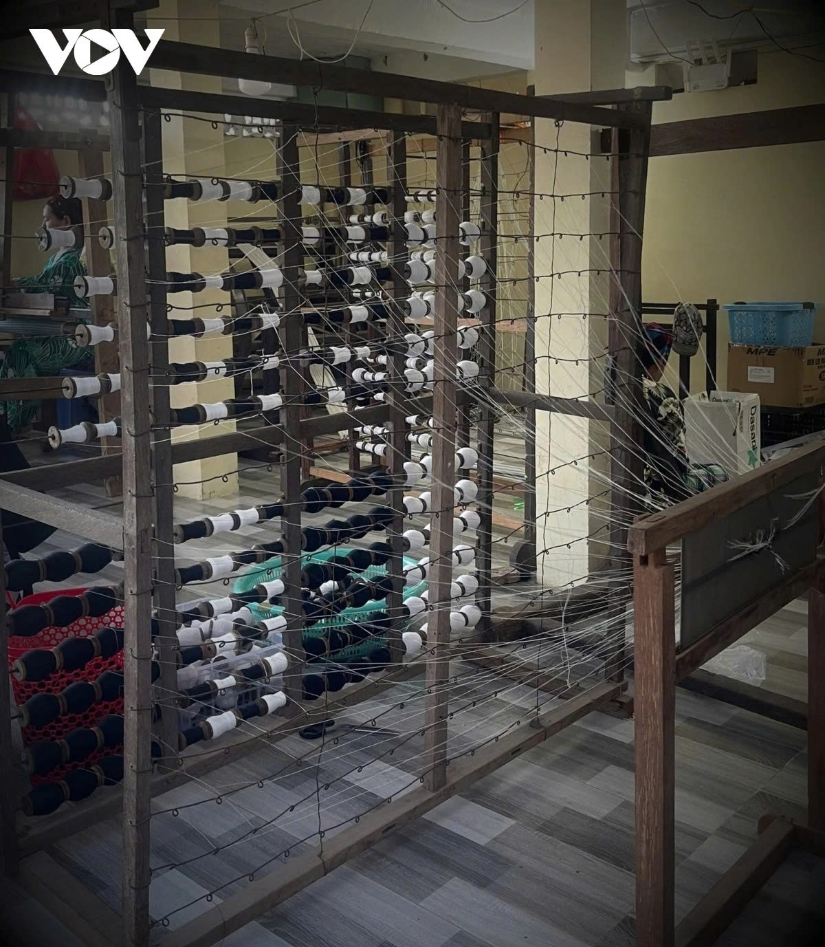 A weaving loom of the Cham ethnic people