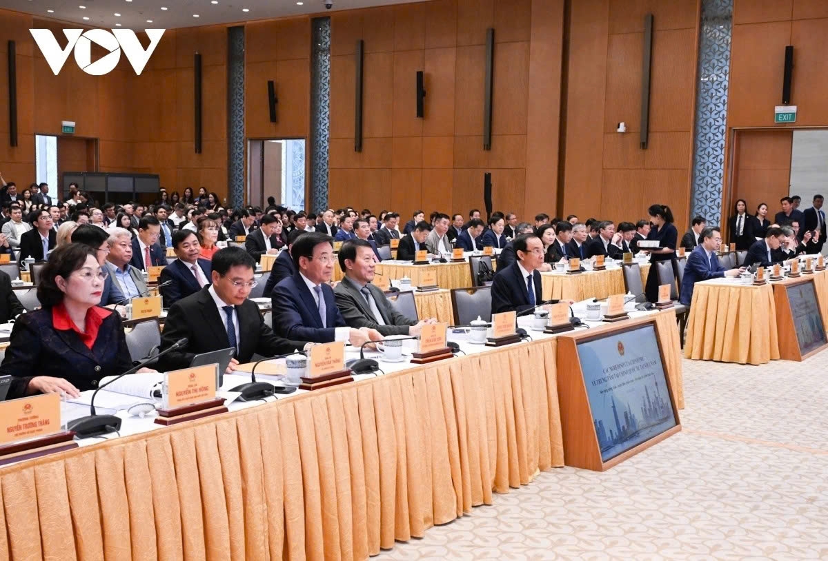 Delegates attend the conference in Hanoi on December 20