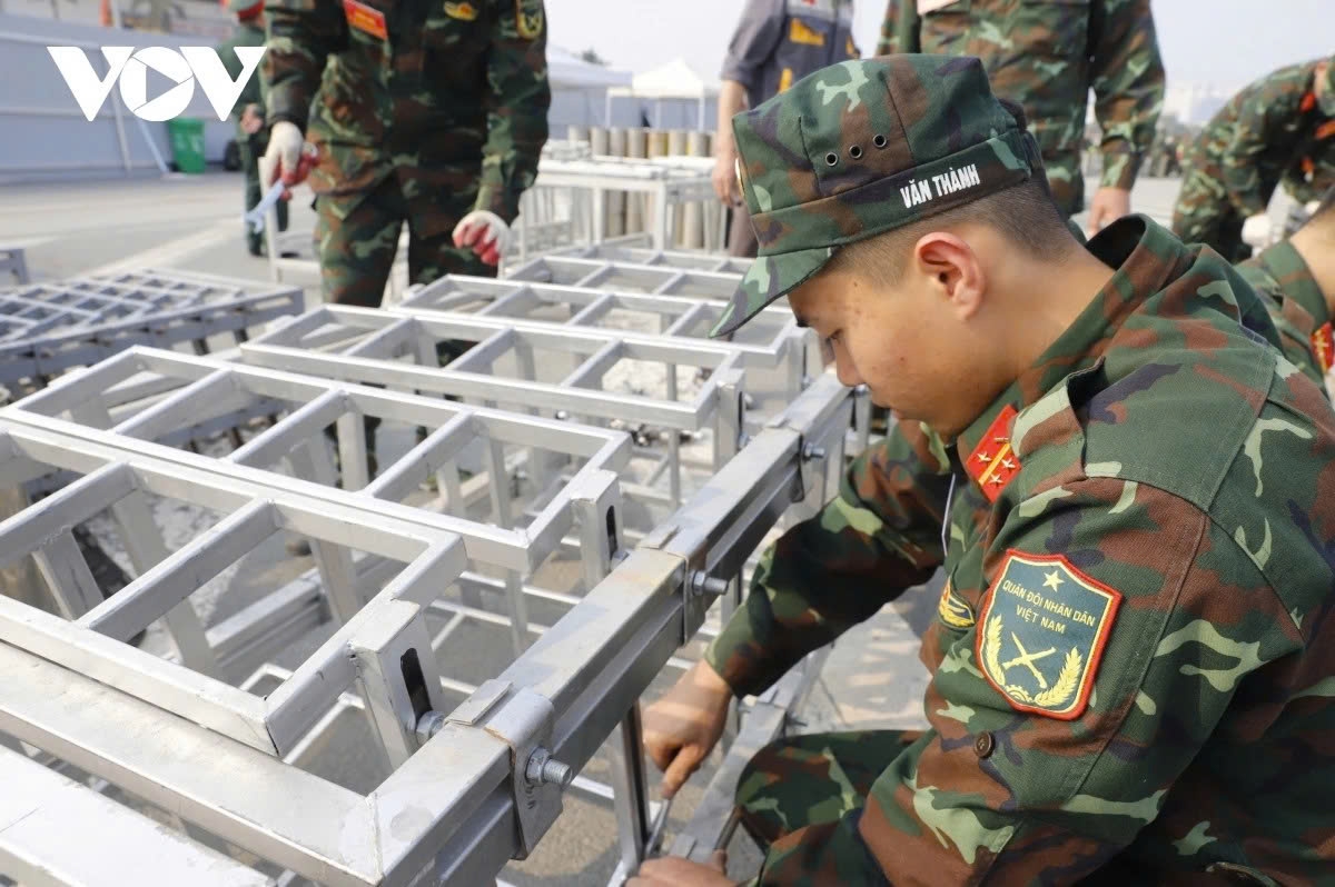 The launch tubes are securely anchored across the open ground.