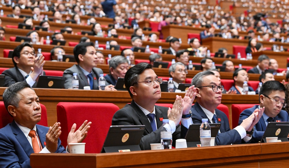 Delegates attend the 14th National Party Congress in Hanoi