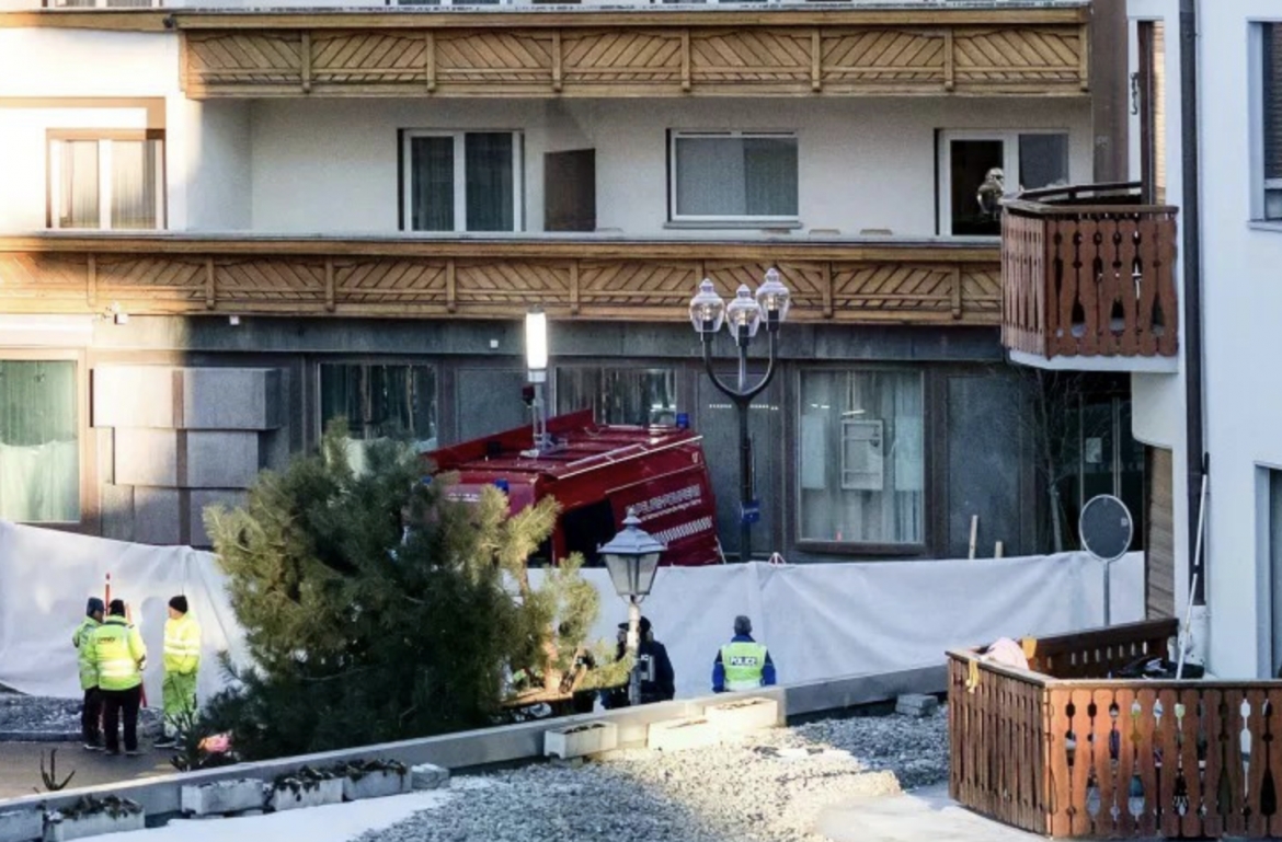 Police cordon off the scene of the fire. (Source: EPA)