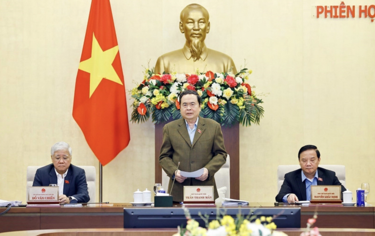 National Assembly Chairman Tran Thanh Man speaks at the event (Photo: VNA)