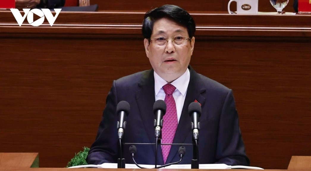 Politburo member and State President Luong Cuong delivers the opening remarks of the 14th National Party Congress on January 20, 2026