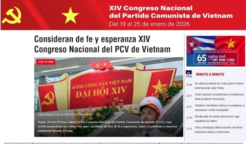 Cuba’s Prensa Latina news agency launches a special section on the 14th National Congress of the Communist Party of Vietnam.