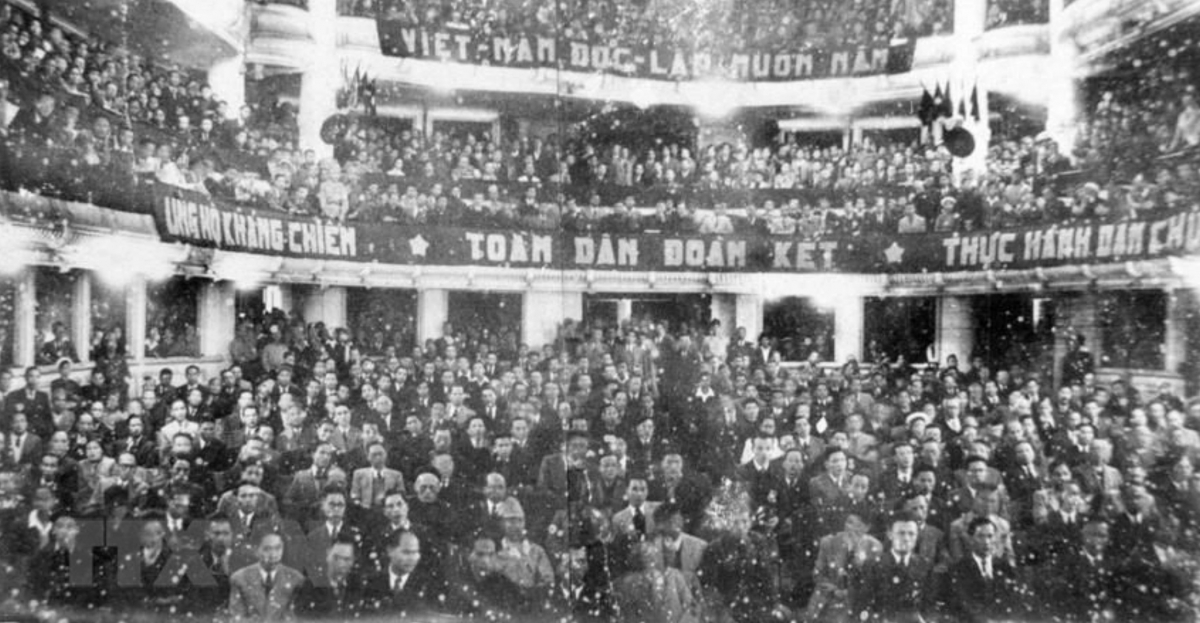 The opening session of the first meeting of the National Assembly of Vietnam, on March 2, 1946. (Source: VNA archives)