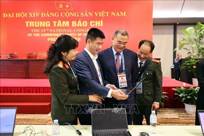 Journalists and editors at the Press Centre of the 14th National Party Congress
