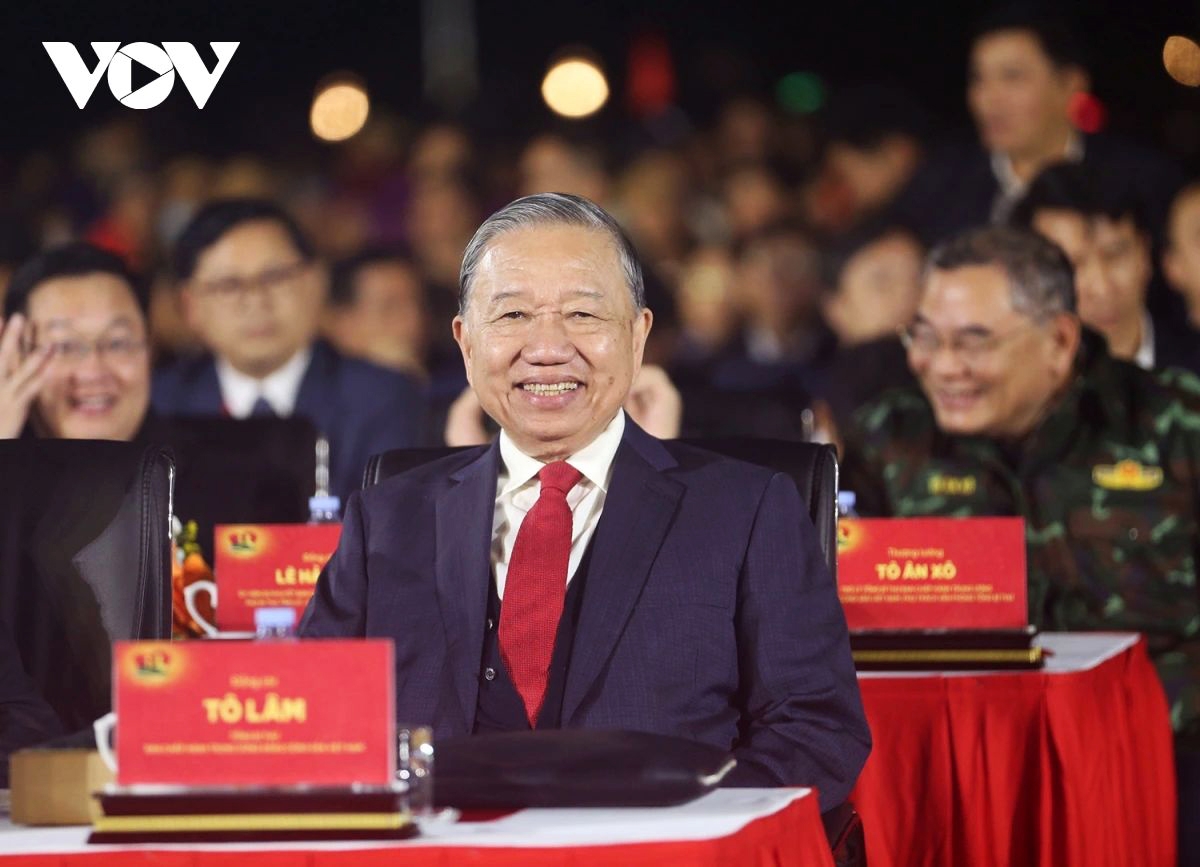 Party General Secretary To Lam attends the programme in Cao Bang province
