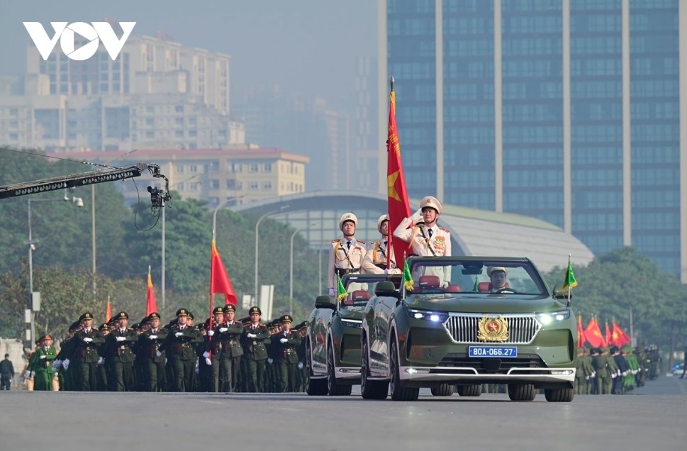 The Ministry of Public Security on January 8 holds a full rehearsal for the deployment ceremony to secure the 14th National Party Congress.