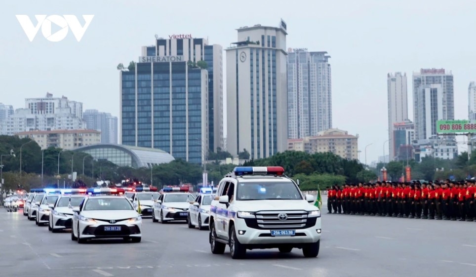 Specialized escort vehicles operated by the Hanoi Traffic Police