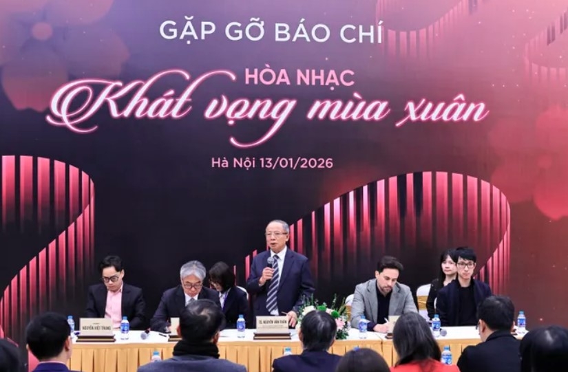 Chairman Nguyen Van Than of the Vietnam Classical Music Association underscores the concert’s cultural and artistic impact at the press conference (Photo: sggp.org.vn)