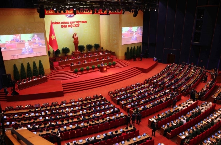 At the opening session of the 14th National Party Congress