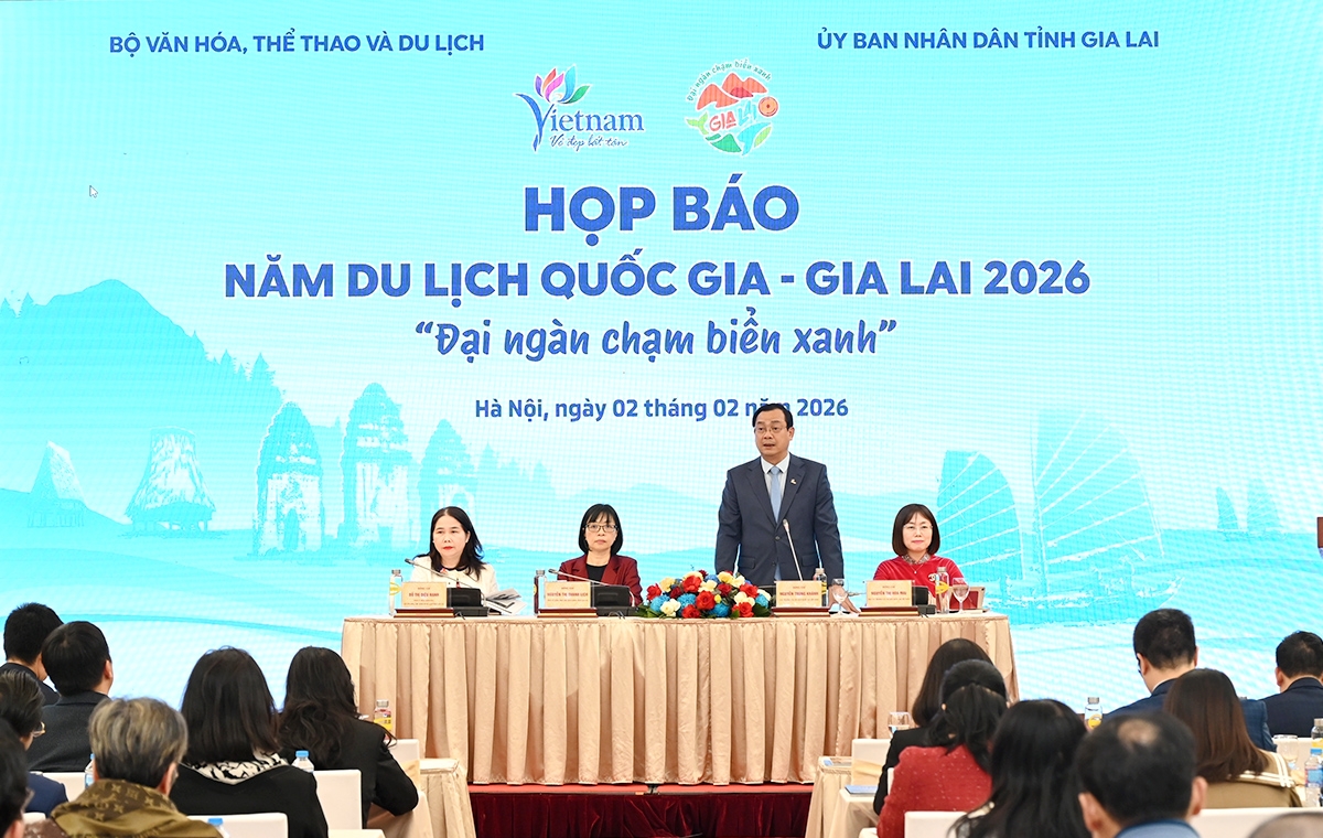 A press conference has been held in Hanoi to launch the National Tourism year 2026 in Gia Lai province. (Photo: VNAT)