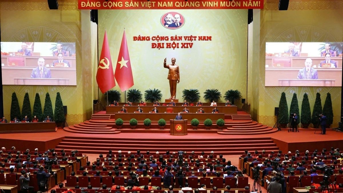 Delegates attend the 14th National Party Congress in Hanoi from January 19 - 23